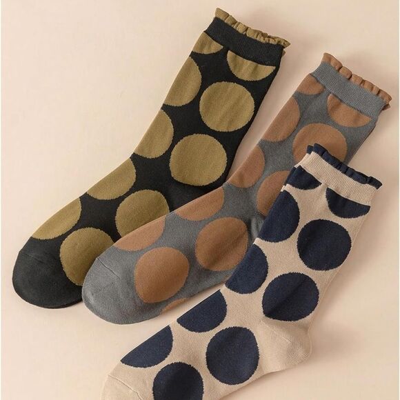 Neutral Polka Dot Socks - Picture 1 of 3